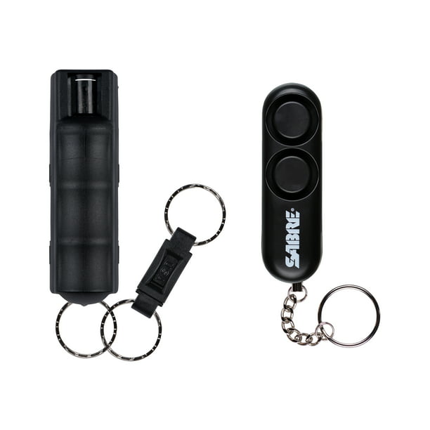 Runners Pepper Spray and Personal Alarm Key Chain Bundle with a Strap and Children Tear Gas and Panic Button Men 2 Pack for Protection and Self Defense Safeguard for Women